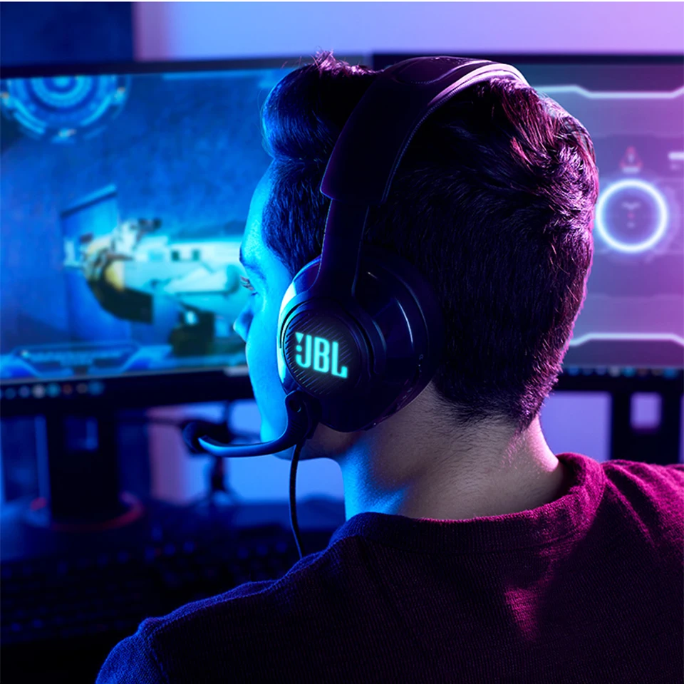 JBL Quantum 400 Over ear Gaming Headset Wired ESport Headphone with Mic Earphone for PlayStation Nintendo Switch iPhone Mac VR