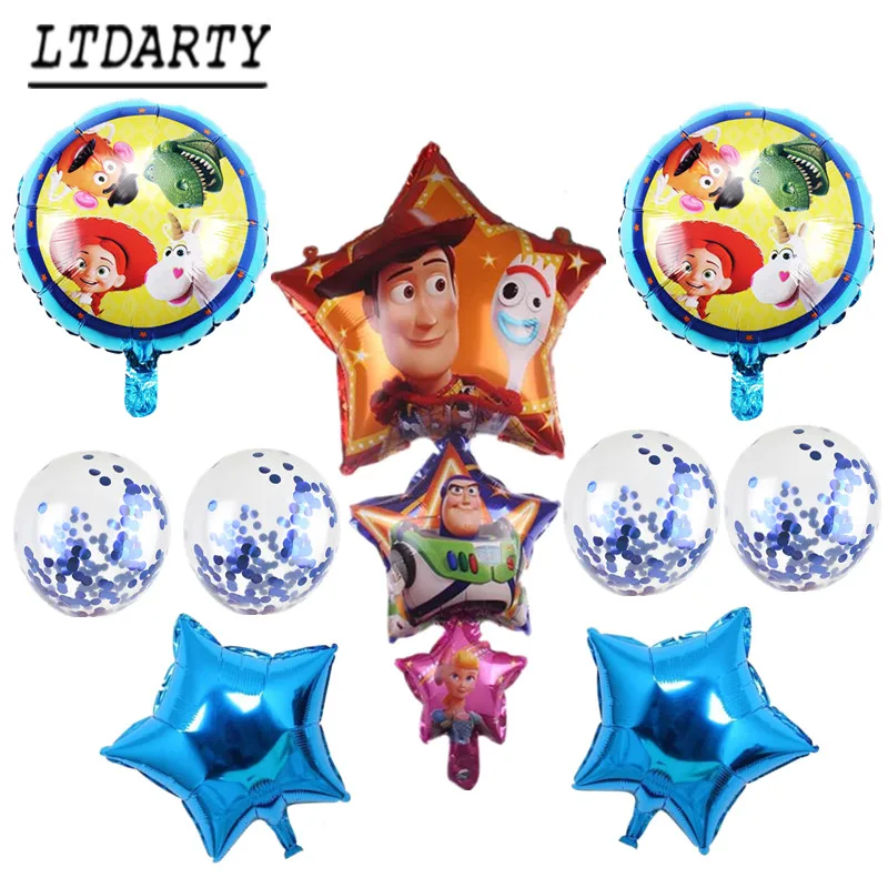9pcs as picture 9 шт. игрушка toвсего Райский Базз Лайтер История воздушный шар мультфильм алюминиевая фольга неоновый шар голубая звезда детская игрушка с днем рождения - Color: 9pcs as picture