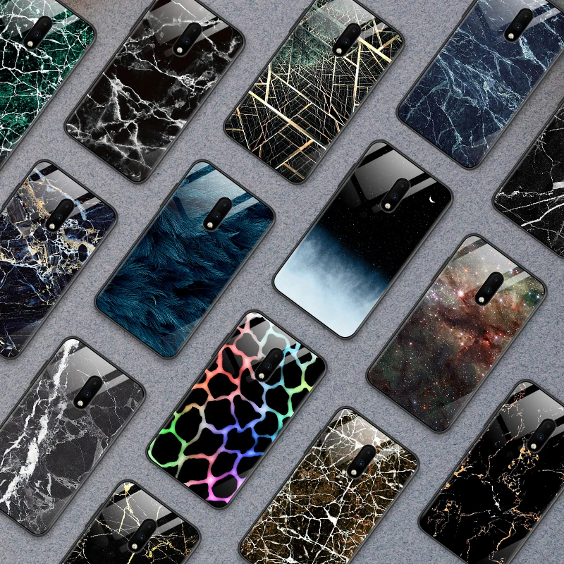 

for OnePlus 3 3T 5 5T 6 6T 7 7 Pro Luxury Tempered Glass Cover for Samsung Galaxy S8 S9 S10 Plus Bumper Shockproof Phone Cases