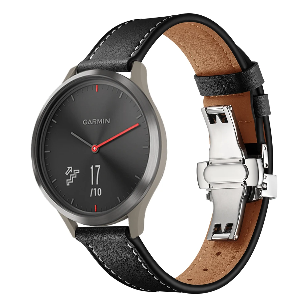 20 мм кожаный ремешок для Garmin vivomove HR Смарт-часы браслет для Garmin vivomove HR ремешок с металлической пряжкой кожаный ремень
