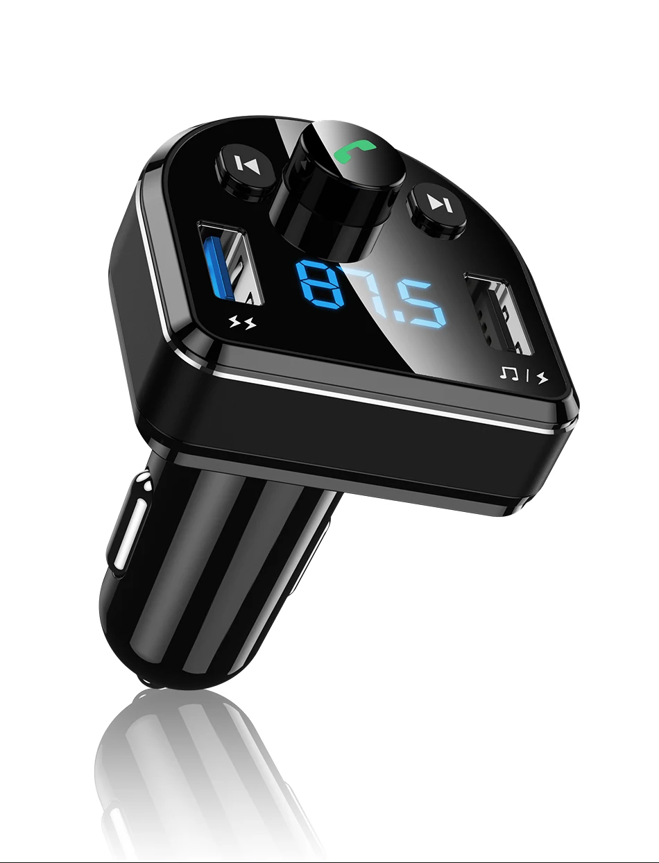 Автомобильное зарядное устройство Rednut, fm-передатчик, Bluetooth, Handsfree, автомобильный комплект, 3.1A, светодиодный, цифровой, двойной, USB, зарядное устройство, MP3-плеер для iPhone, Xiaomi