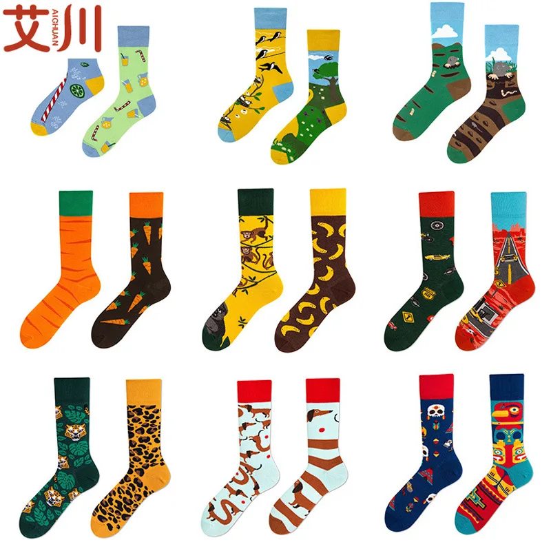 

New winter lovers ab wet socks the stylish personality popular cartoon jacquard their cotton socks