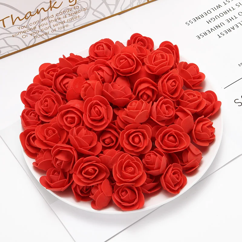100pcs Teddy Bear of Roses PE Wedding Decorative Wreaths Christmas Decoration for Home Valentine's Day Gifts Artificial Flowers