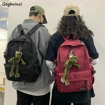 

Backpacks Solid Simple Large Capacity Unisex Couples Students Ins Korean Style Harajuku Bagpack Ulzzang Fashion Teens Travel Bag