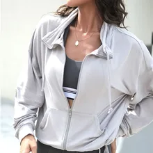 Женская свободная куртка для бега, дышащая спортивная куртка на молнии, топы с длинными рукавами для фитнеса, бега, спорта, быстросохнущая спортивная одежда