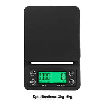 

Protable 3KG/5KG Digital Drip Coffee Scale With Timer LCD Electronic Kitchen Scales 0.1g