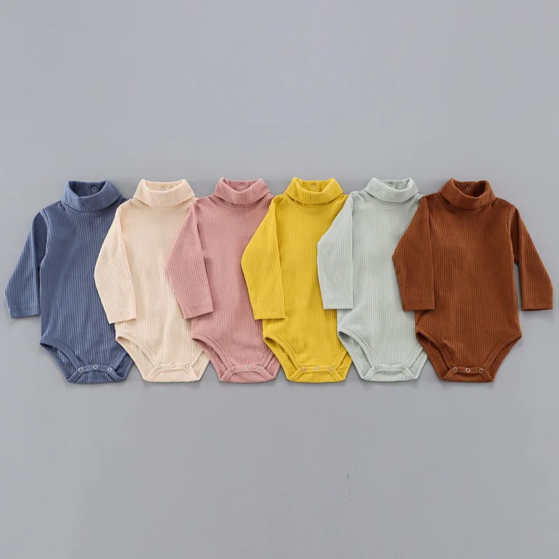 0-18 Months Baby 100%Cotton Clothes New Colors Autumn Winter Baby Girls Bodysuit Newborn Boys Long Sleeve Solid Baby Gifts 2