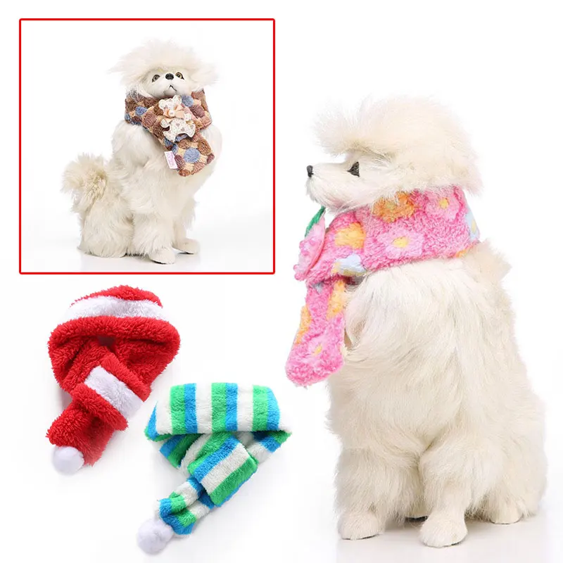 Puppy Neckerchied шарфы для собак 4 цвета полиэстер реквизит для фотосъемки подарок Рождественская одежда ошейники для собак Теплый Рождественский шарф для животного