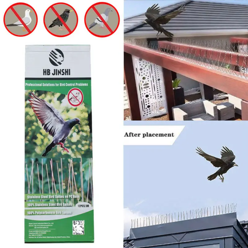 25cm Stainless Steel Bird Repellent Spikes Eco-friendly Anti Pigeon Nail Bird Deterrent Tool For Pigeons Owl Small Birds Fence