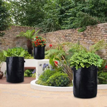 

3 Piece 10 Gallon Planting Bag Potato Seeder Bag with Access Flaps and Handles To Harvest Carrots, Onions, Tomatoes and Vegetabl