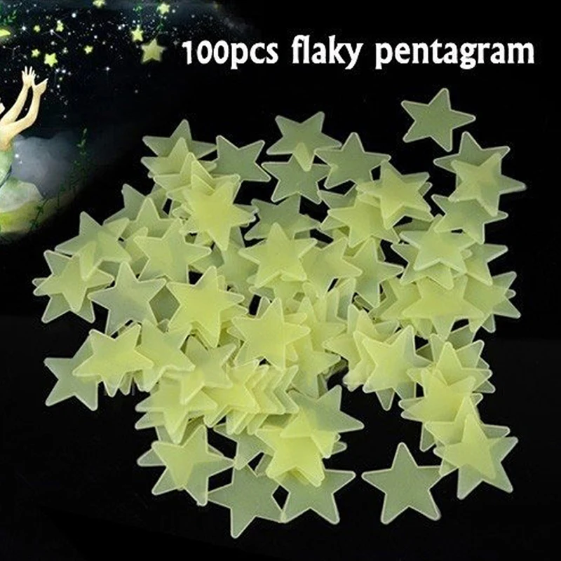100pcs Wall Glow In The Dark Star Stickers Decal Baby Kids Gift Nursery Room [NF] JS22 | Дом и сад
