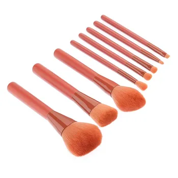 

Orange Soft Makeup Brush Set Foundation Loose Powder Brush Eyeshadow Lip Brush Cosmetic Brush 8 Pcs