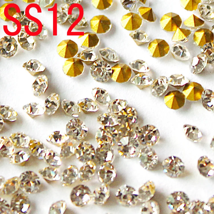 

ZOTOONE SS12 PointBack Glass Rhinestones Strass Applique DIY Mobile Phone Nail Art Non Diamiond White For Clothes Decoration G