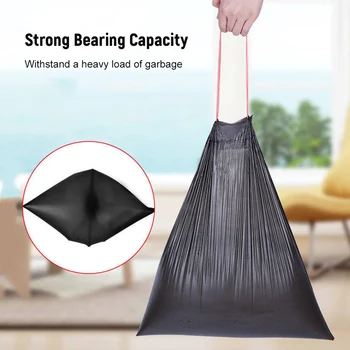 

45*50CM Trash Bags Household Heavy Duty Garbage Storage Bags with Drawstring for Home Kitchen Bathroom Bedroom Living Room