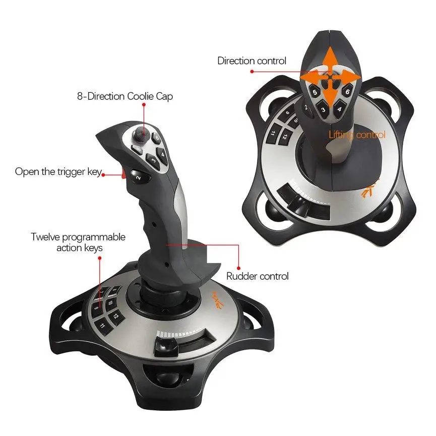 PXN-2113 flight simulator controller joystick pc flight simulator joystick for PC/Desktop Gamepad simulator Game accessories