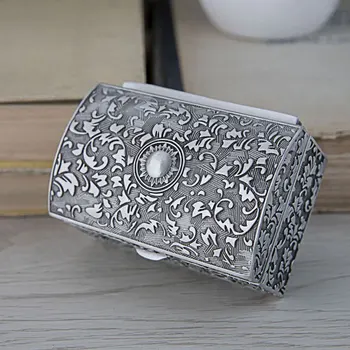 

Treasure Portable Holder Trinket Case Vintage Metal Jewelry Box Home Ring Fashion Storage Organizer Gifts Bracelet Small