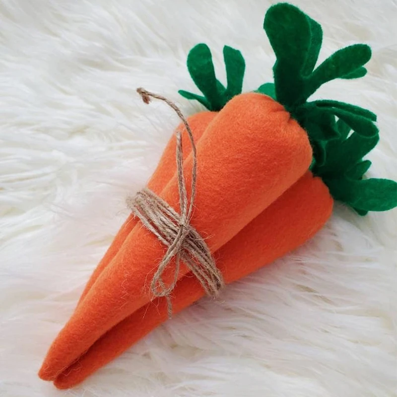Food Photography Props Vegetable Ornaments Non Woven Carrot Easter Decorations Carrot Party Decorations Artificial Fruits Easter Toys Gift Garden Decoration
