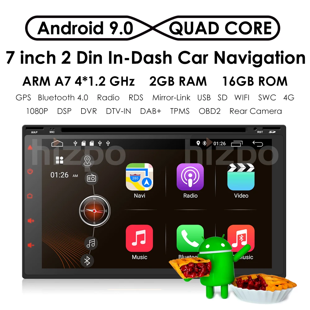 Sale 2GB+16GB Android 9.0 Auto Radio 4/QuadCore 7Inch 2DIN Universal Car DVD player GPS Stereo Audio Head unit Support DAB DVR OBD BT 2 Sale 2GB+16GB Android 9.0 Auto Radio 4/QuadCore 7Inch 2DIN Universal Car DVD player GPS Stereo Audio Head unit Support DAB DVR OBD BT 2