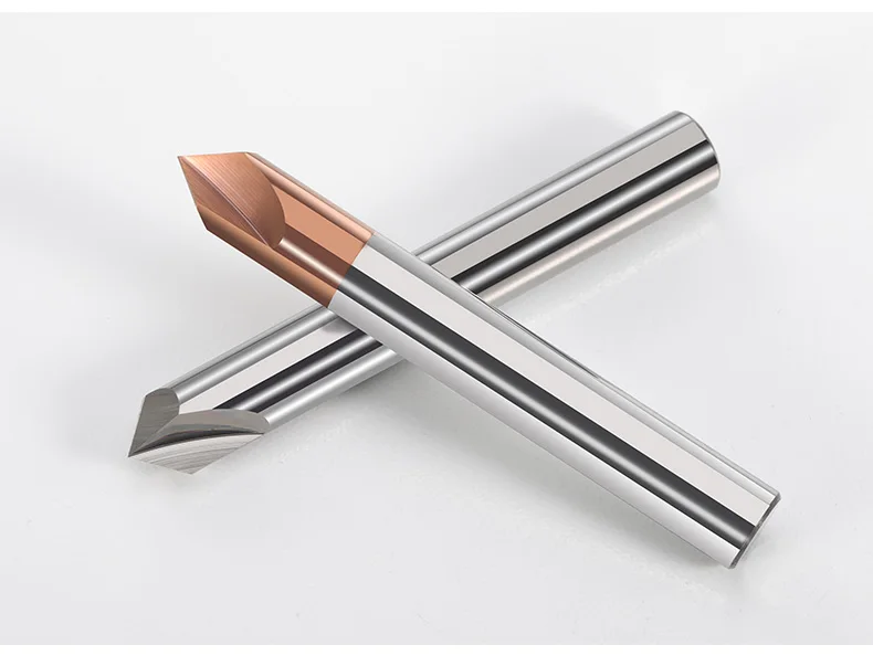 CNC Wolframkarbid Fase Fräser Aluminium Kupfer, 60 90 120 GRAD Entgraten Schaftfräser für Stahl V-Nut Fräser – Detail 7