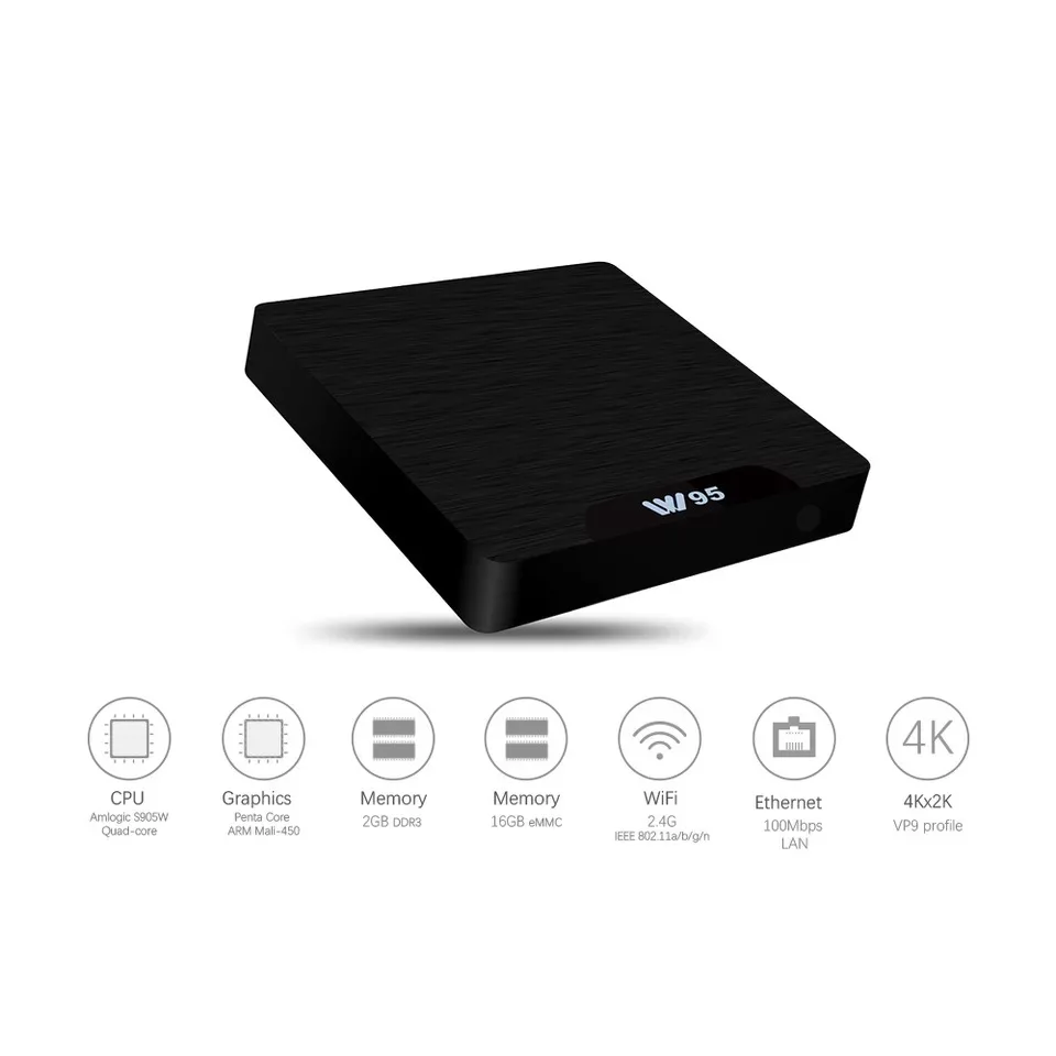 W96 глобальная телевизионная коробка с дистанционным управлением S905W 4K HDR Android 7 1