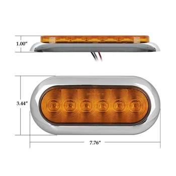 

Hot 2pcs Oval Led Trailer Tail Lights Surface Mount Oval Turn Signal Side Marker Tail LED Light