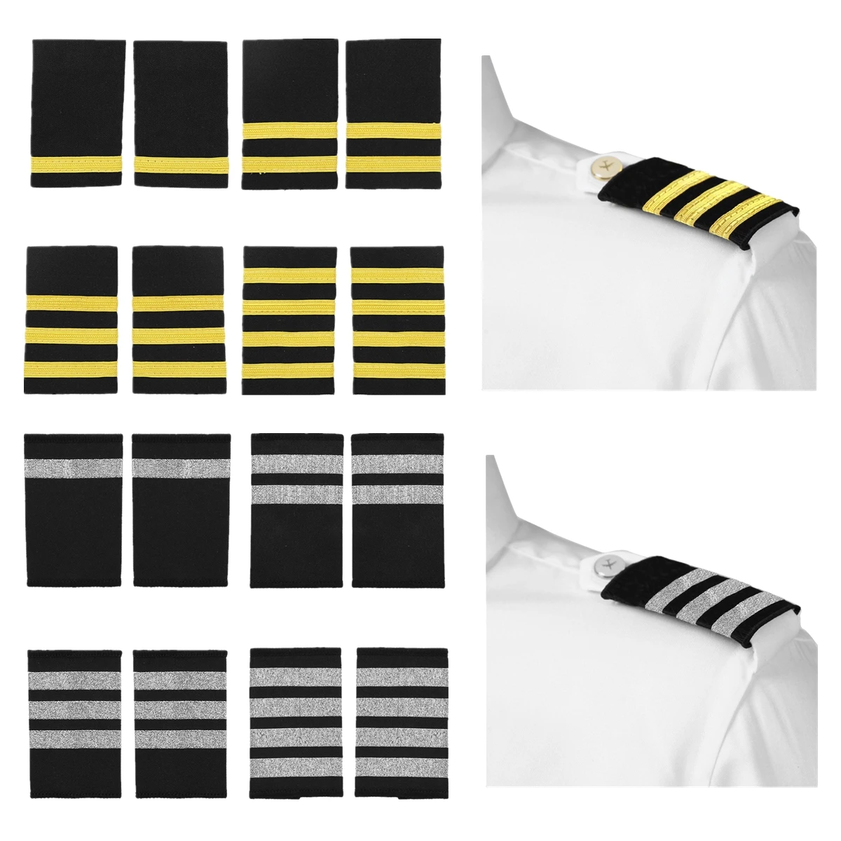 1 Pair Of Traditional Professional Pilot Uniform Epaulets Pilot ...
