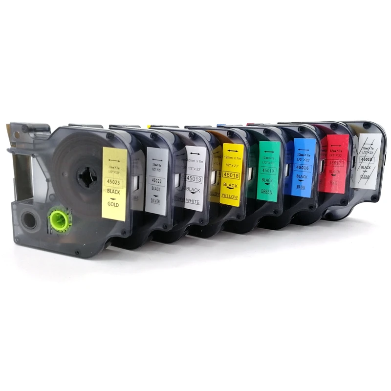 

8 PK for Dymo D1 45010 45013 45016 45017 45018 45019 45022 45023 12mm Label Tape
