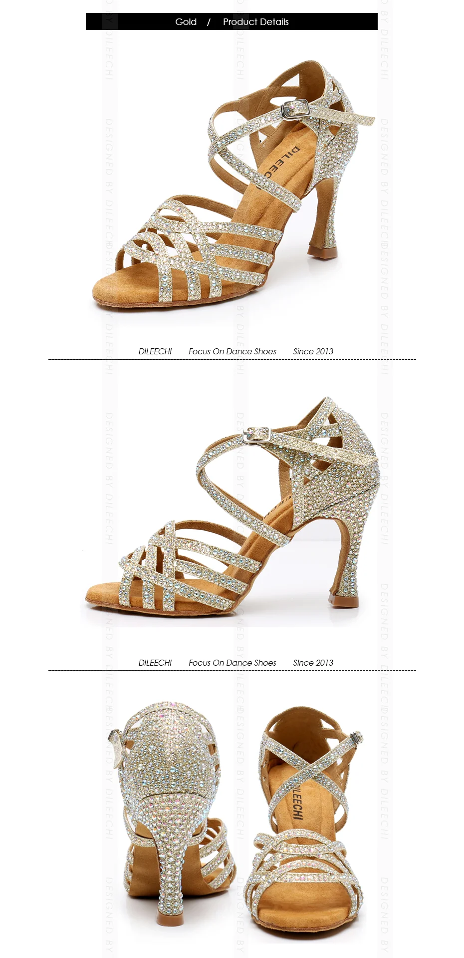 模特和鞋子展示-金色-2