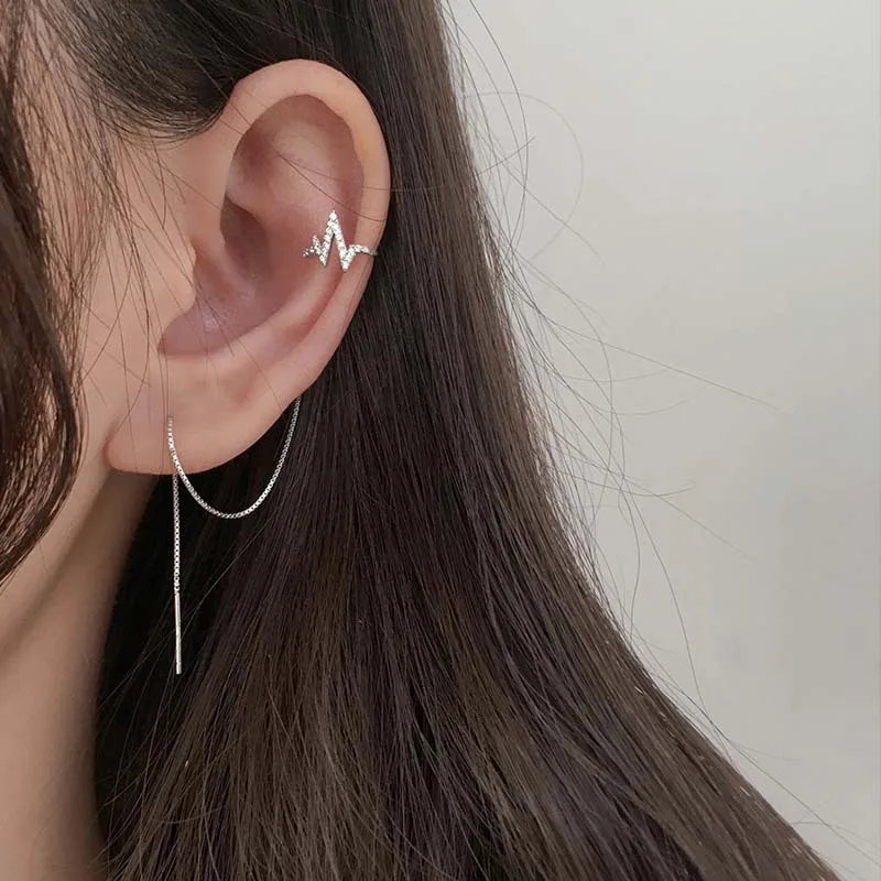 Cuffs Earrings Chain Cartilage | Fashion Chain Tassel Ear Cuff - Long Chain  Tassel - Aliexpress