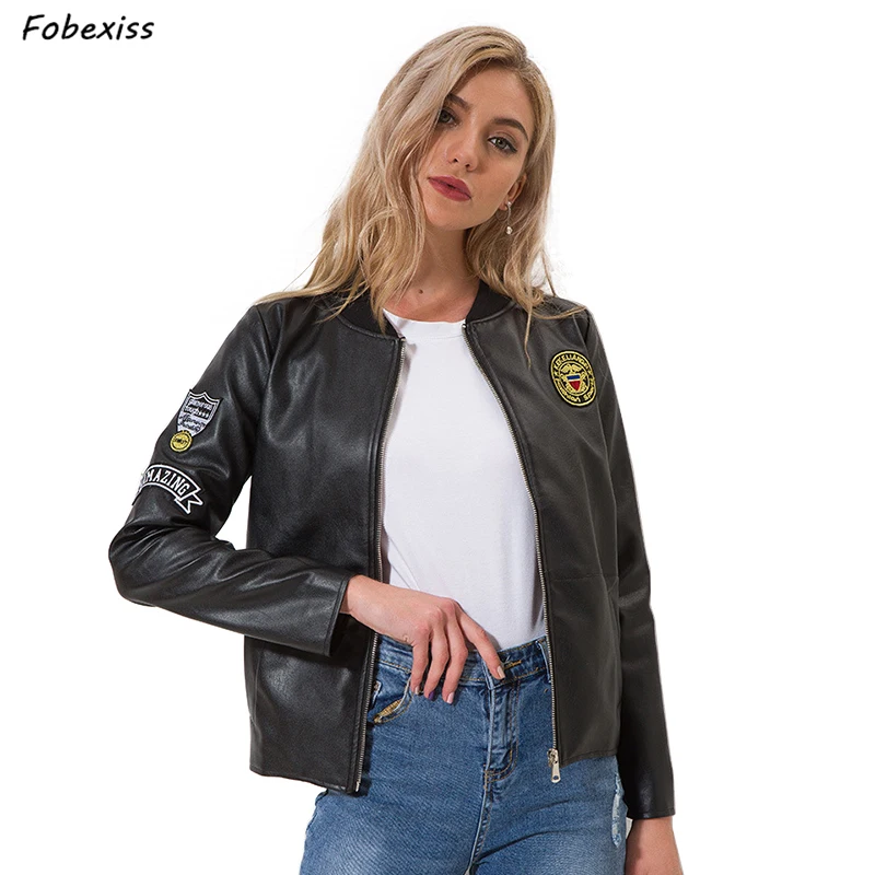 

Leather Jacket Women Autumn 2019 Plus Size Black Motor Biker Faux Leather Jacket Soft Fall Short Coat Woman Streetwear Outerwear