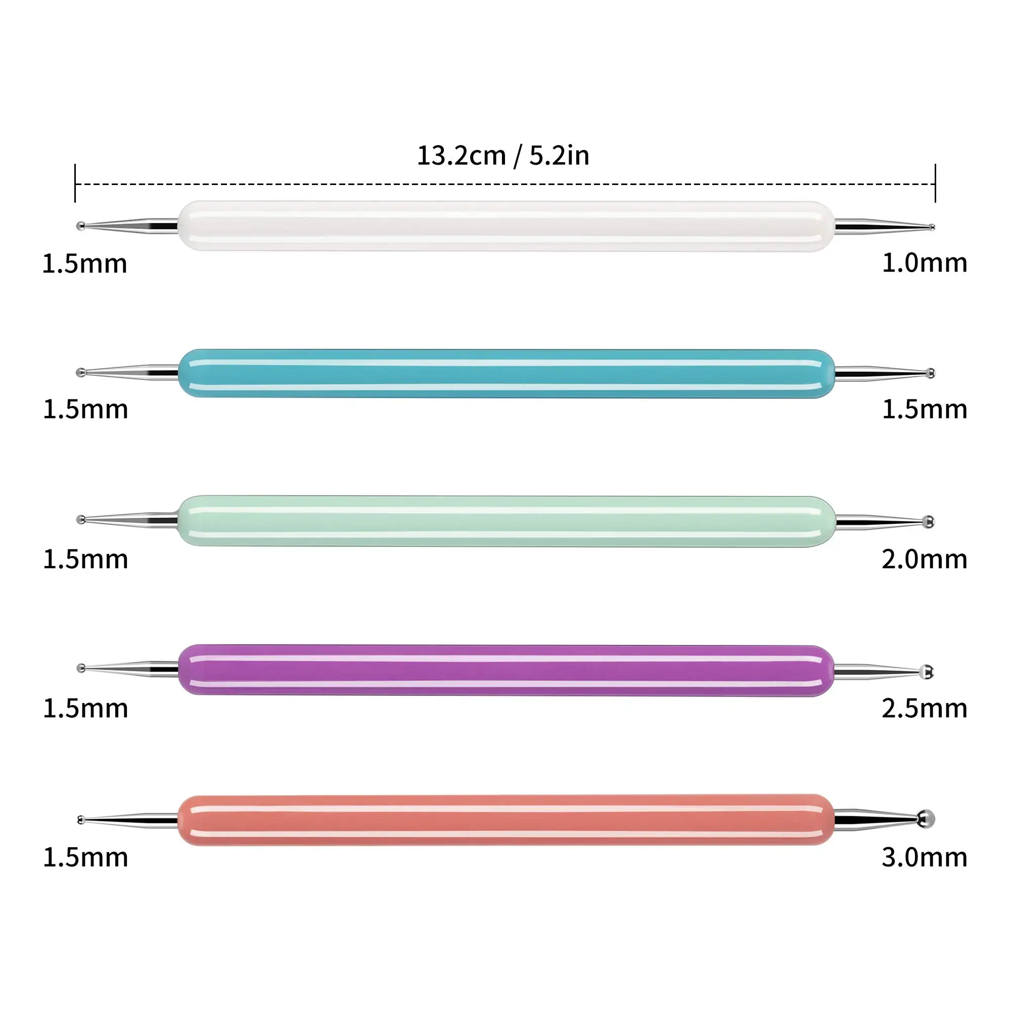 Nail Art Pen Nail Art Tools 5 Pcs Nail Dotting Pen Tool Set Nail Polish Paint Manicure Dot Art Tool Set Dual-Ended Art Point Drill