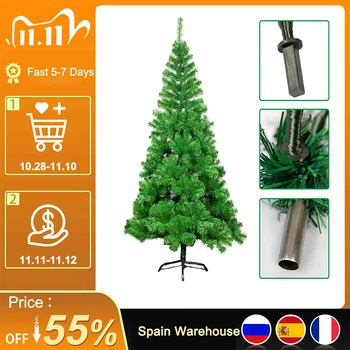 

navidad Artificial Christmas Tree Encryption With Iron Base New Year Xmas Decorations For Home 1.2M 1.5M 1.8M 2.1M