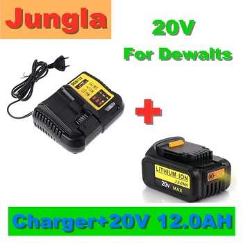 

20V 12.0Ah MAX XR Battery power tool Replacement for DeWalt DCB184 DCB181 DCB182 DCB200 20V 5A 20Volt 20V Battery+ 3A Charger