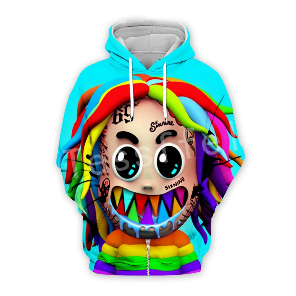 Tessffe хип-хоп персонажи рэпера Tekashi69 6ix9ine Новая мода Harajuku уличная одежда унисекс