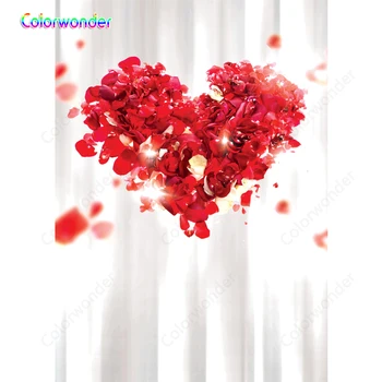 

Rose Heart Petals of Love Backdrops for Photography Romantic Wedding Theme Decor Photography Backgrounds Photo Studio Vinyl