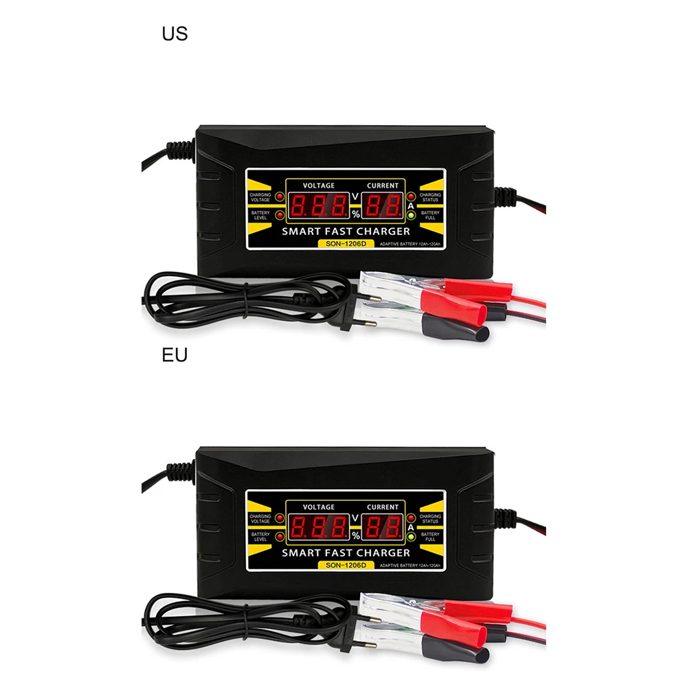 Автомобильное зарядное устройство 150 в/250 В до 12 В 6А умное быстрое зарядное устройство для влажной сухой свинцово-кислотной цифровой ЖК-дисплей US Plug Лидер продаж