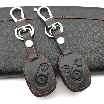 

High quality Genuine Leather key chain ring cover case holder Fit for Honda CR-V Civic Fit Freed StepWGN Key Two 2 Buttons