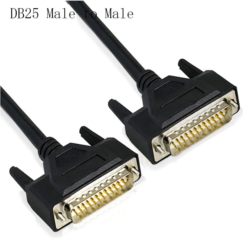 Черный DB25 25 pin кабель со штыревыми соединителями на обоих концах для подключения DB25 женский D-SUB сигнала коммутационная терминал соединительный кабель с разъемом кабеля 50 см 1/1. 5/2/3/5/10m