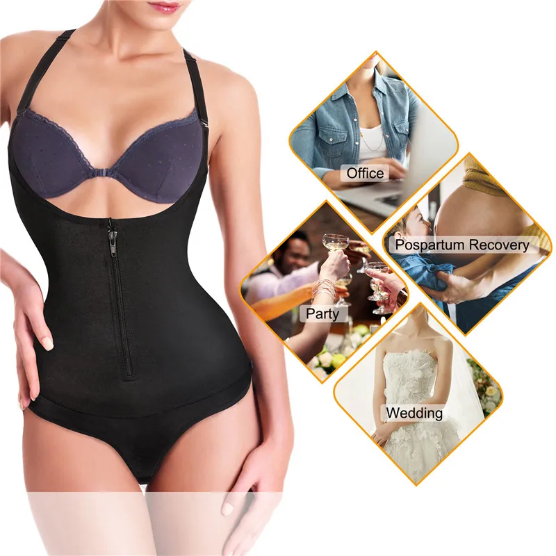 Gotoly Reducing Body Shapers женское Утягивающее боди стринги Корректирующее белье на молнии тренажер для талии утягивающий животик утягивающий жилет похудение