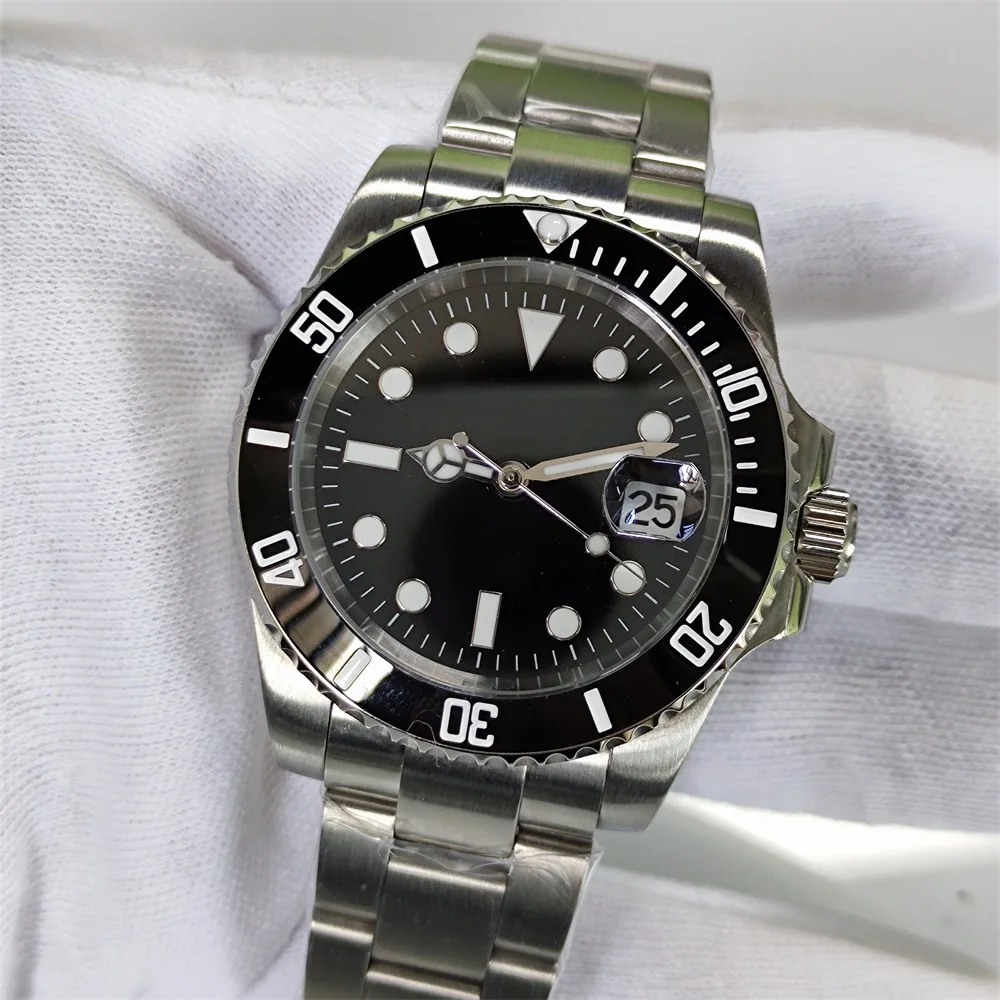 Асептический циферблат черный 40 мм мужские часы механические автоматические