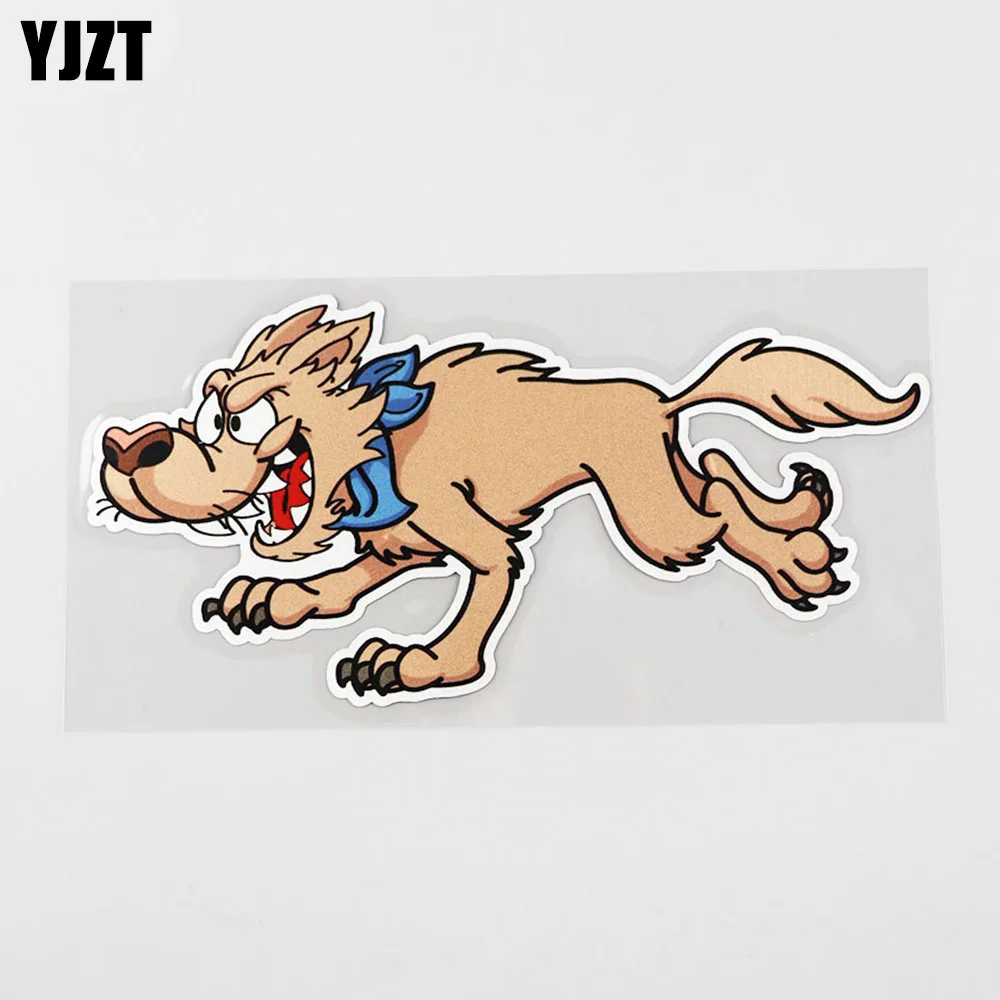 

YJZT 17.1CM*8.2CM Interesting Prairie Fierce Wolf PVC Car Decal 12A-0072