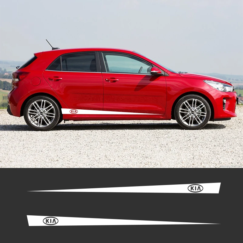 2 шт. гоночные боковые полосы наклейки виниловые графика для Kia Ceed Forte Soul Stonic Sportage Cerato Rio Sedan Niro