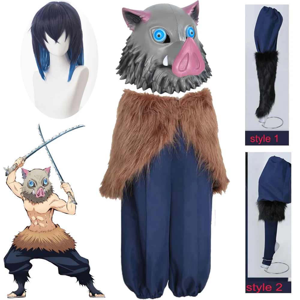 

2019 Anime Demon Slayer: Kimetsu no Yaiba Inosuke Hashibira Cosplay Costumes adult Men outfit male custom made Free Shipping