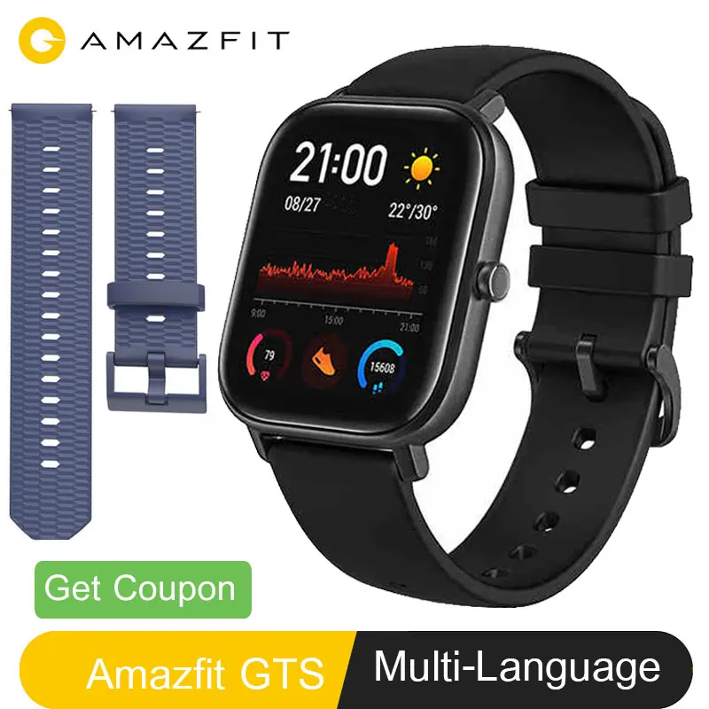 Умные часы Amazfit GTS водонепроницаемые умные Huami с GPS позиционированием