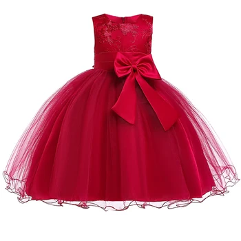 

2020 Summer Bow Girl Tutu Dress Kids Dresses For Girls Children Clothes Princess Dress Elegant Party Wedding Dress 2 10 12 Years