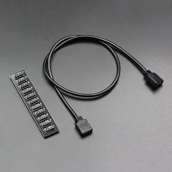 

Black Net Jacket Sleeved 1 to 10 Way 12V 4 Pin Computer Motherboard RGB Strip Light Fan Splitter Hub Cooling Fan Splitter