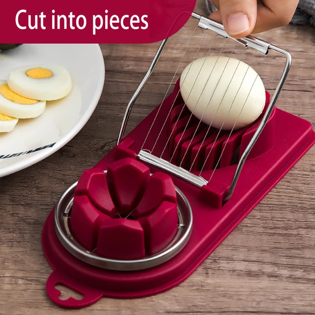 1pc Stainless Steel Egg Cutter, Multifunction Egg Slicer For Kitchen