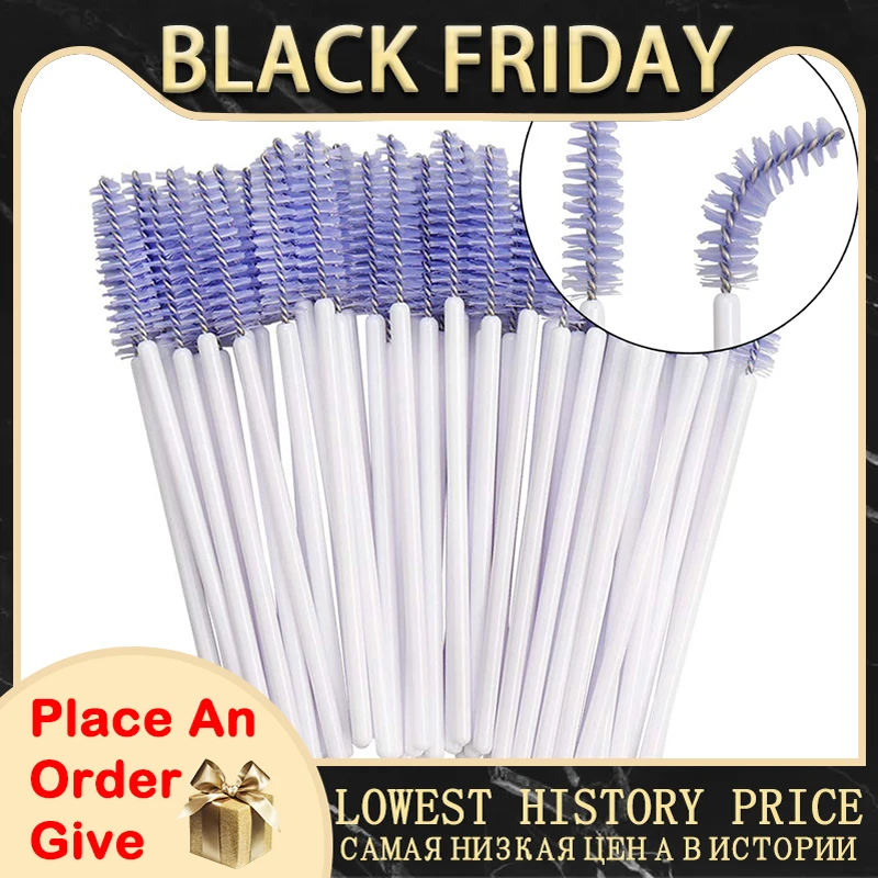 

300pcs Eyelash Brushes Makeup Brushes Disposable Mascara Wands Applicator Eye Lashes Cosmetic Brush Makeup Tools Whte Handle