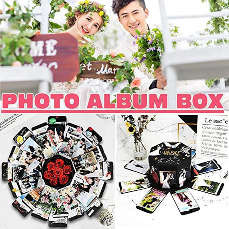 

Surprise Box DIY Photo Explosion Gift Box Unique Design Birthday Party Creative Black Fashion