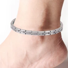 Wollet ювелирные изделия для тела 5 в 1 из нержавеющей стали магнитные ножные браслеты для женщин серебряный цвет забота о здоровье целебная энергия био магниты